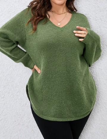 Bluza SHEIN CURVE, verde