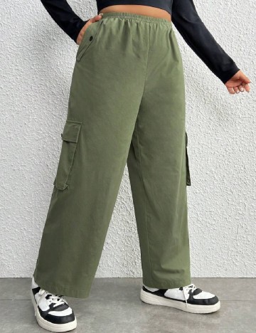 Pantaloni SHEIN CURVE, verde