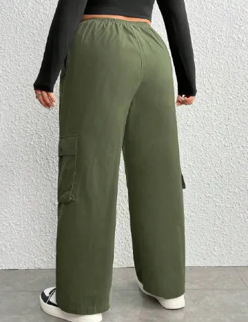 Pantaloni SHEIN CURVE, verde Verde