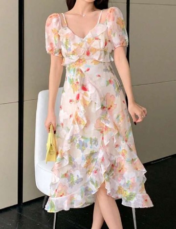 Rochie medie Dazy, floral print