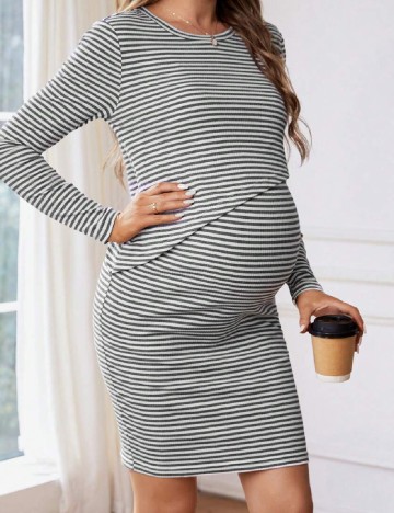 Rochie scurta SHEIN Maternity, gri