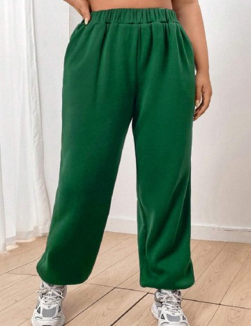 Pantaloni SHEIN CURVE, verde