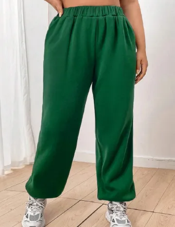 Pantaloni SHEIN CURVE, verde Verde