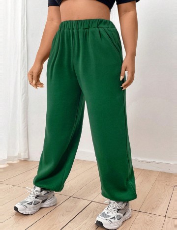 Pantaloni SHEIN CURVE, verde