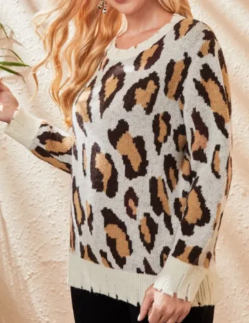 Pulover Emery Rose, animal print Animal print