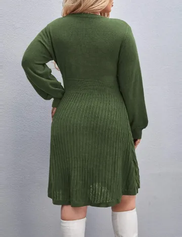 Rochie medie SHEIN CURVE, verde Verde