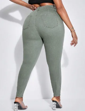 Blugi SHEIN CURVE, verde Verde