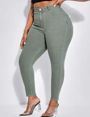 Blugi SHEIN CURVE, verde Verde