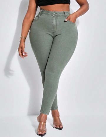 Blugi SHEIN CURVE, verde