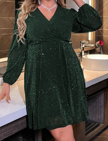 Rochie scurta SHEIN CURVE, verde