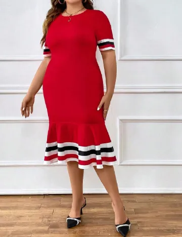 Rochie medie SHEIN CURVE, rosu Rosu