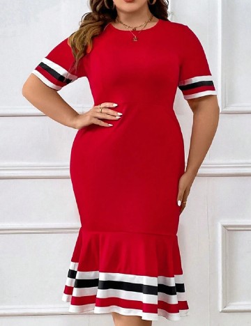 Rochie medie SHEIN CURVE, rosu