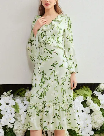 Rochie medie MOTF, verde Verde