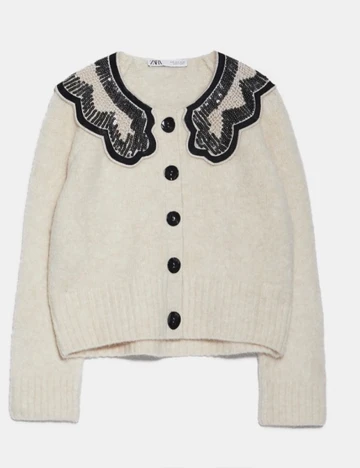 Pulover Zara, bej Crem