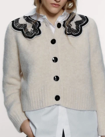 Pulover Zara, bej Crem