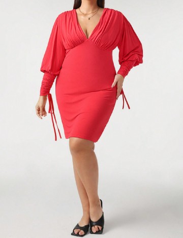 Rochie scurta SHEIN CURVE, rosu