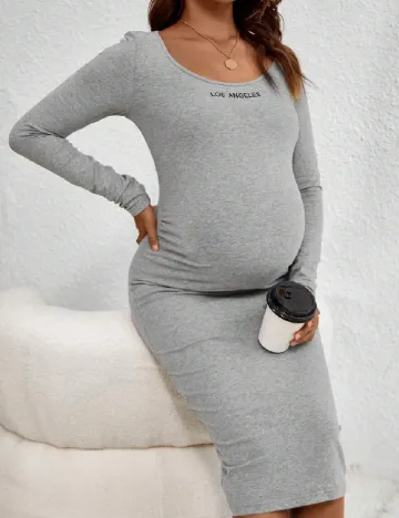 Rochie medie SHEIN Maternity, gri Gri