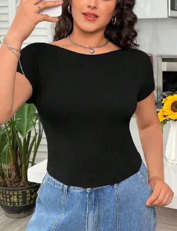 Top SHEIN CURVE, negru Negru