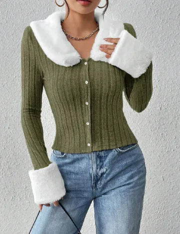 Cardigan SHEIN, verde Verde