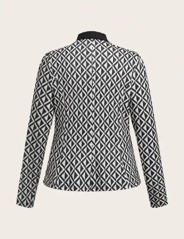 Cardigan SHEIN CURVE, alb/negru Negru