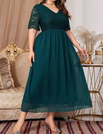 Rochie medie SHEIN CURVE, verde