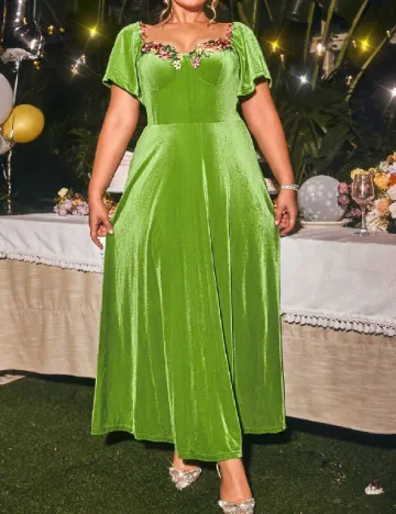 Rochie lunga Glamaker Plus Size, verde Verde