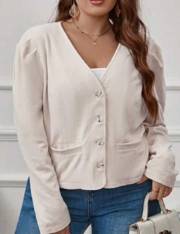 Cardigan SHEIN CURVE, ecru