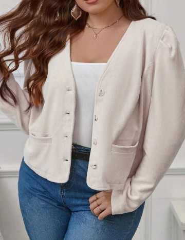 Cardigan SHEIN CURVE, ecru