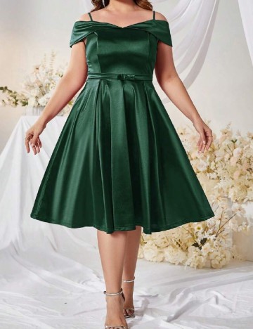 Rochie medie SHEIN CURVE, verde