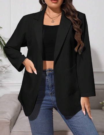 Blazer SHEIN CURVE, negru