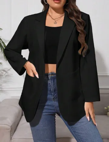 Blazer SHEIN CURVE, negru Negru