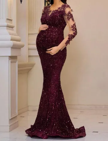 Rochie lunga SHEIN Maternity, visiniu Rosu