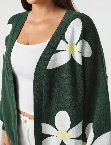 Cardigan SHEIN CURVE, verde Verde