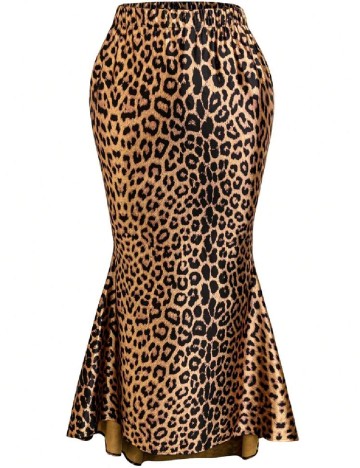 Fusta SHEIN CURVE, animal print