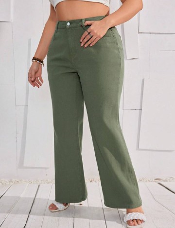 Blugi SHEIN CURVE, verde