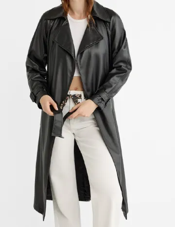 Trench Stradivarius, negru Negru