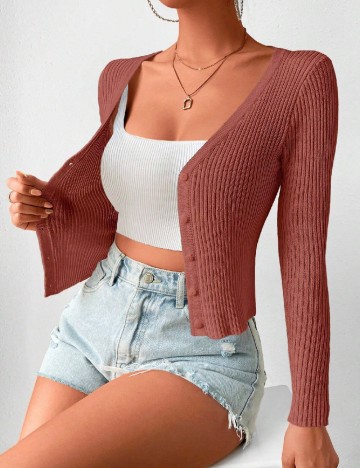 Cardigan SHEIN, maro