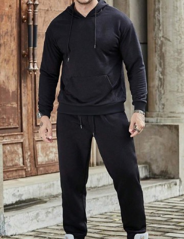 Trening SHEIN Plus Size Men, negru