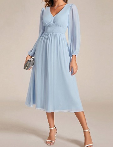 Rochie medie Ever-Pretty, bleu