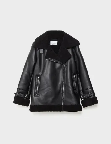 Geaca Stradivarius, negru Negru