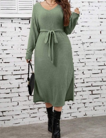 Rochie medie SHEIN CURVE, verde