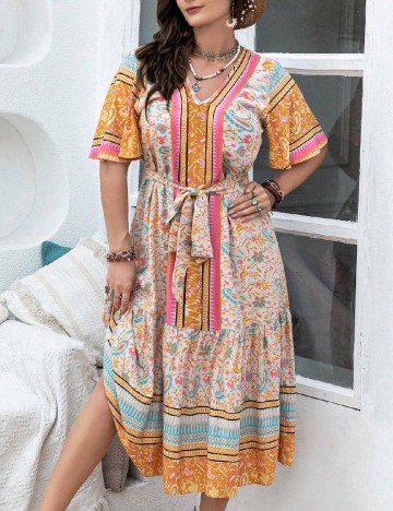 Rochie medie SHEIN CURVE, mix culori