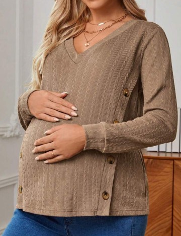 Bluza SHEIN Maternity, maro