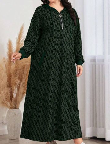 Rochie lunga SHEIN CURVE, verde inchis