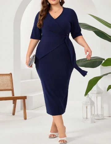 Rochie medie SHEIN CURVE, bleumarin