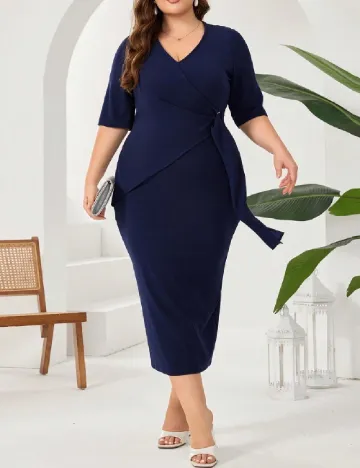 Rochie medie SHEIN CURVE, bleumarin Albastru