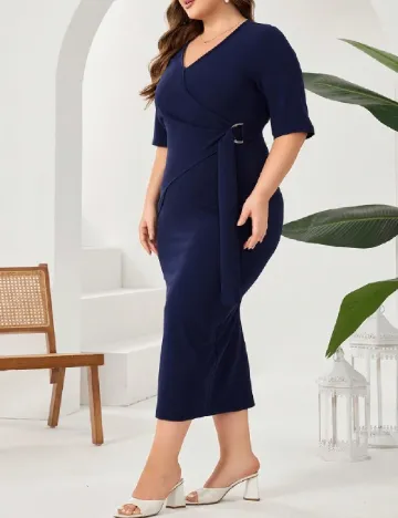 Rochie medie SHEIN CURVE, bleumarin Albastru