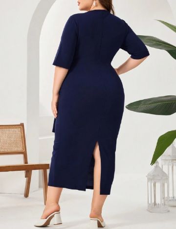 Rochie medie SHEIN CURVE, bleumarin