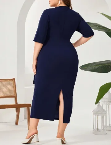 Rochie medie SHEIN CURVE, bleumarin Albastru