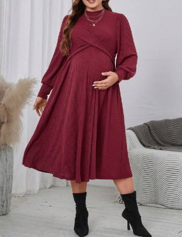 Rochie medie SHEIN Maternity Plus, rosu